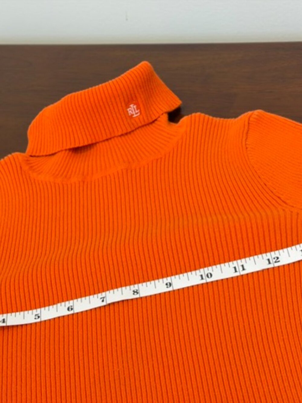 Ralph Lauren Orange Cotton Turtleneck Sweater PM - Picture 8 of 13